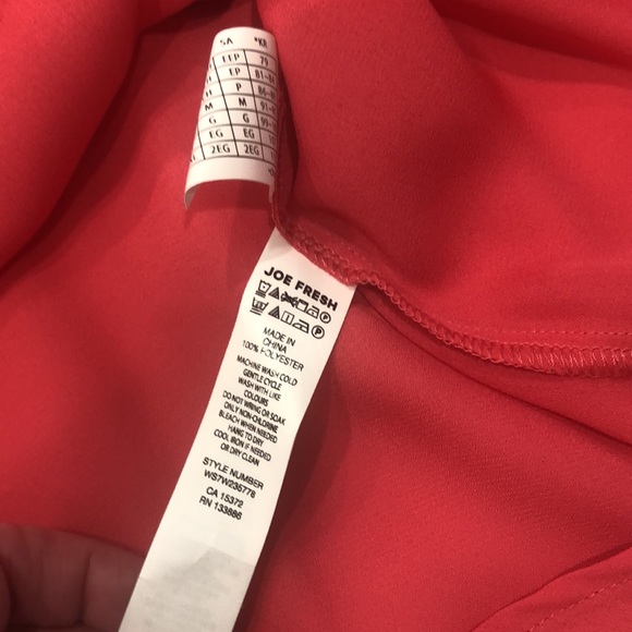 NWT Joe Fresh Cap Sleeve Button front Blouse Size Large—Hot pink - Picture 5 of 9